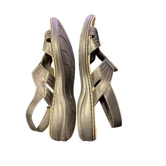 Clarks Collection Open-Toe Black Sandals Adjustable Straps & Stitch Detai; sz 11 - Picture 5 of 8